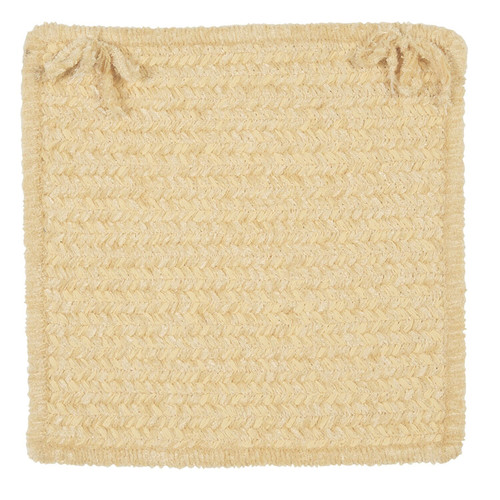 Set of 4 Beige Handmade Square Tread Chai Pad 15" - IMAGE 1