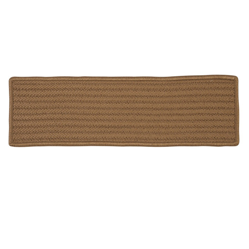 28" Brown Handmade Braided Stair Tread Reversible Rectangular Rug - IMAGE 1