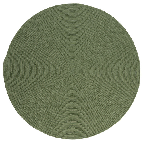 6' Moss Green Round Handmade Braided Area Rug - IMAGE 1