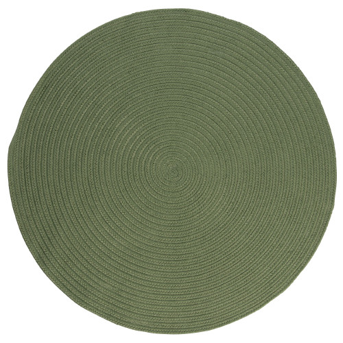 3' Moss Green Round Handmade Braided Area Rug - IMAGE 1