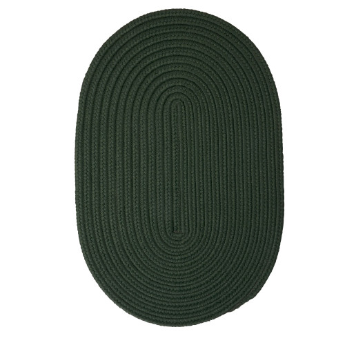 5' x 7' Pine Green Oval Handmade Braided Area Rug - IMAGE 1