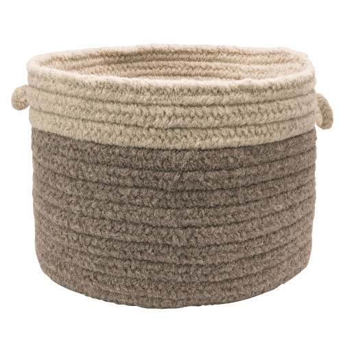 18" Ash Gray Industrial Round Braided Storage Basket - IMAGE 1