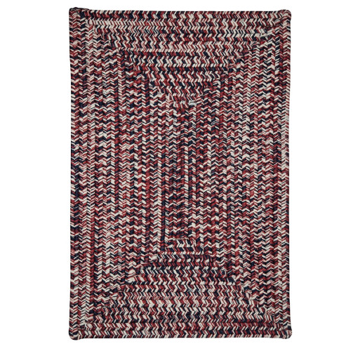 6' x 9' Red, Black and White Rectangle Handmade Braided Area Throw Rug - IMAGE 1