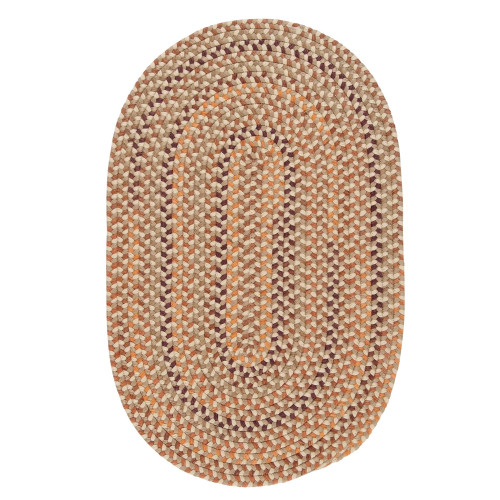 12' x 15' Orange and Brown All Purpose Handcrafted Reversible Oval Area Throw Rug - IMAGE 1