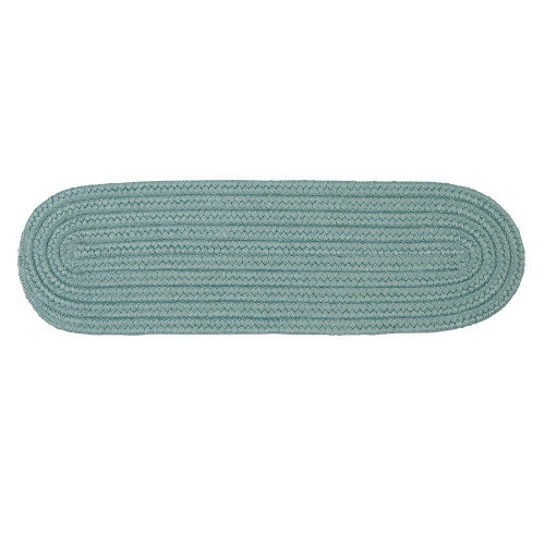 28" Pale Blue Handmade Braided Stair Tread Rug - IMAGE 1