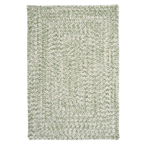 5' x 8' Green and White Braided Rectangular Area Throw Rug - IMAGE 1