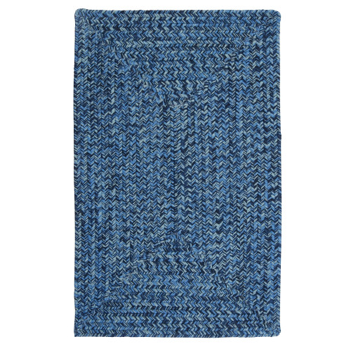6' x 9' Blue Braided Rectangular Area Throw Rug - IMAGE 1