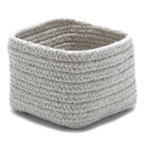 11" Ash Gray Modern Square Braided Storage Basket - IMAGE 1