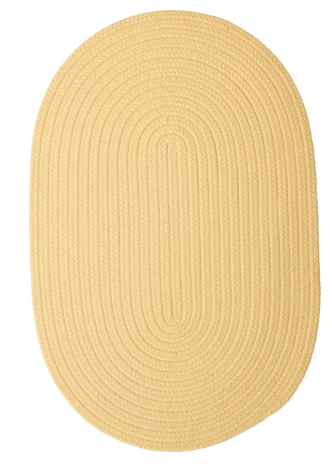 2' x 6' Pastel Yellow Handcrafted Oval Braided Rug - IMAGE 1