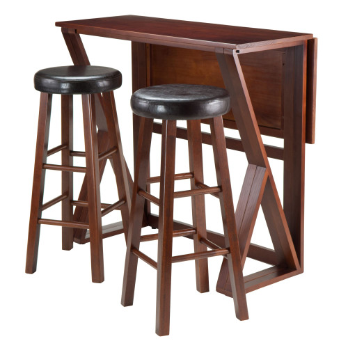 Harrington 3-Pc Drop Leaf High Table, 2-29 Cushion Round Seat Stools - IMAGE 1