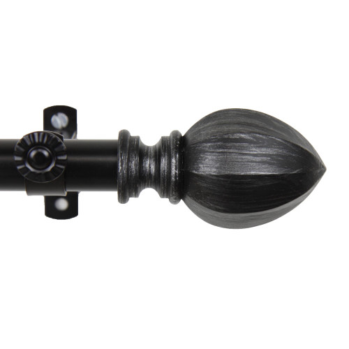 90" Jet Black Contemporary Window Curtain Rod - IMAGE 1