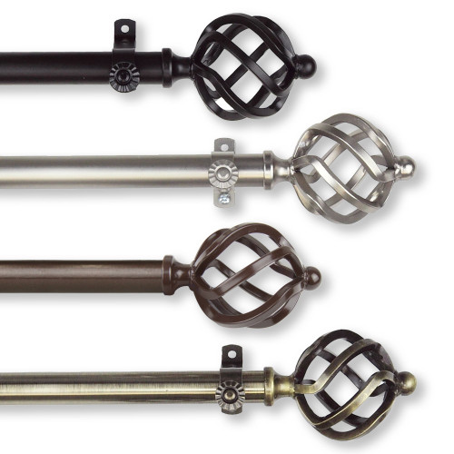 91" Silver Contemporary Double Window Curtain Rod - IMAGE 1