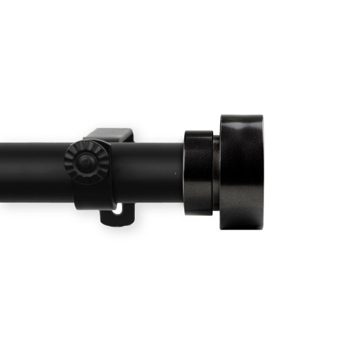 120"- 170" Solid Black Brett Adjustable Single Window Curtain Rod - IMAGE 1