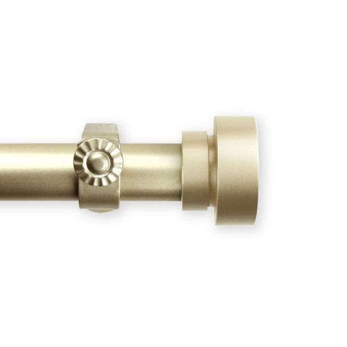86.25" Gold Solid Contemporary Single Window Curtain Rod - IMAGE 1