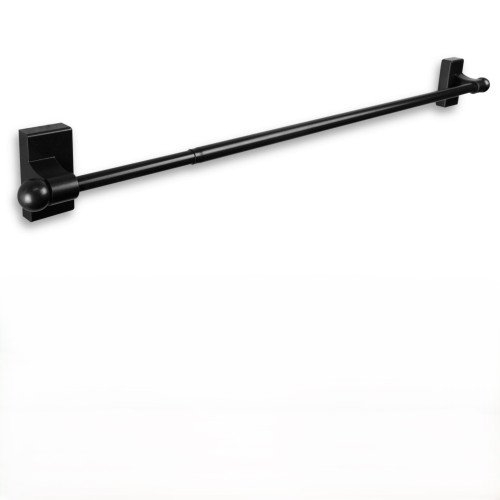 Self Adhesive or Wall Mounted Curtain Rod - 16" - Black - IMAGE 1