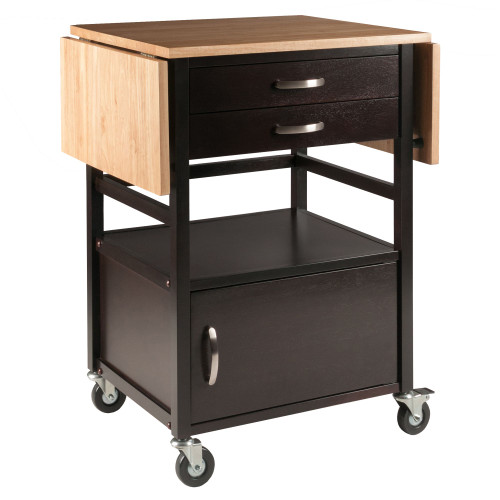 Bellini Kitchen Cart Natural/Coffee Finish - IMAGE 1