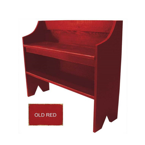 36" Burgundy Red Distressed Bench and Shoe Storage - IMAGE 1