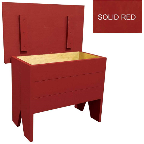 2' Burgundy Red Modern Storage Bench - IMAGE 1