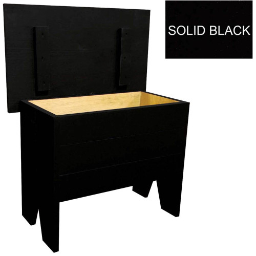24" Black Modest and Rustic Comfortable Storage Bench - IMAGE 1
