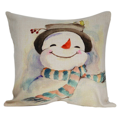 18” x 18” Snowman Throw Pillow With Insert - IMAGE 1