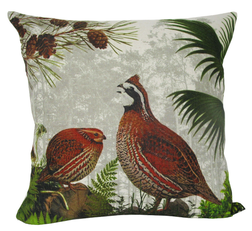 18" Quail Pillow Cover - Insert - IMAGE 1