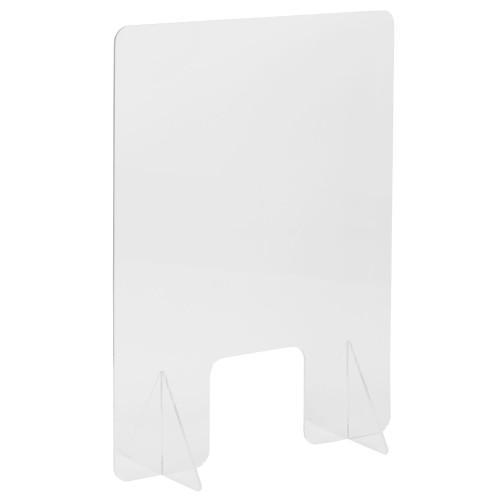 33" Clear Free Standing Register Shield or Sneeze Guard - IMAGE 1