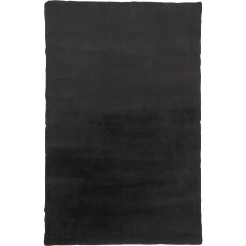 5' x 7' Jet Black Solid Rectangular Shag Area Throw Rug - IMAGE 1