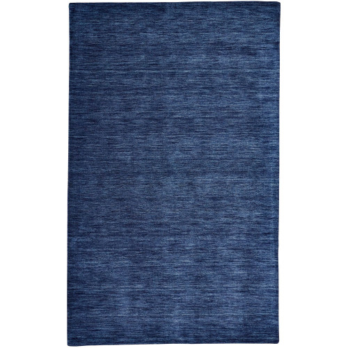 5' x 8' Blue Marled Hand Woven Rectangular Wool Area Throw Rug - IMAGE 1