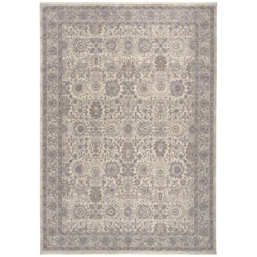 6.5' x 9.75' Beige and Gray Rustic Persian Rectangular Area Throw Rug - IMAGE 1