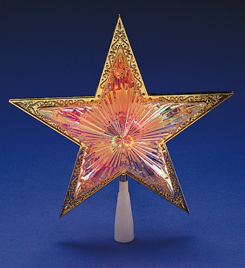 10" Lighted Gold Star Christmas Tree Topper - Multi-Color Lights - IMAGE 1