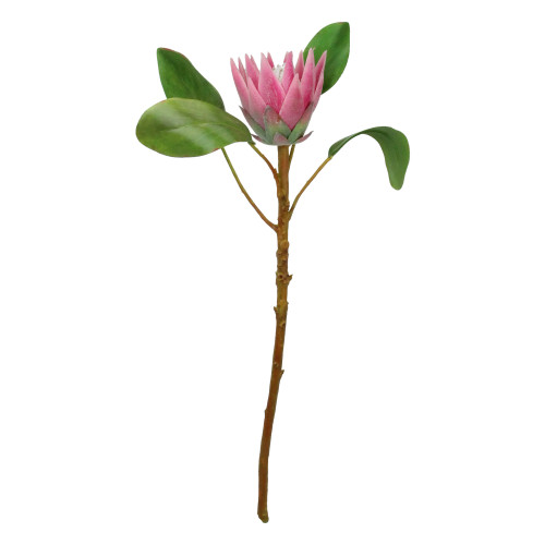 20" Green and Pink Tropical King Protea Artificial Floral Spray - IMAGE 1