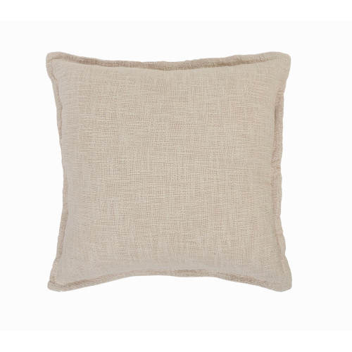 20" Beige Solid Square Throw Pillow - IMAGE 1