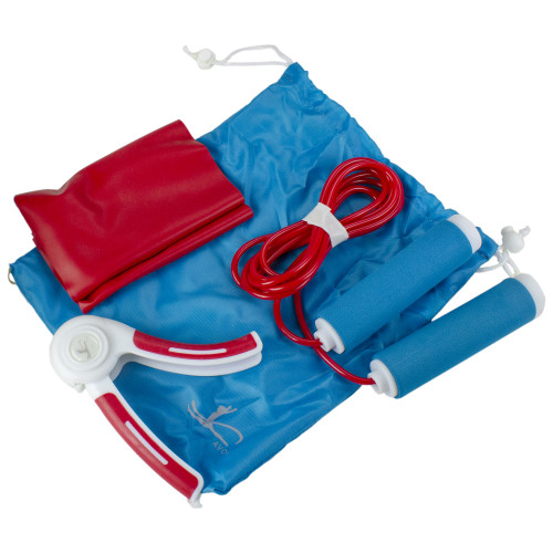4-Piece Red, White, and Blue Workout Travel Set 46.5" - IMAGE 1