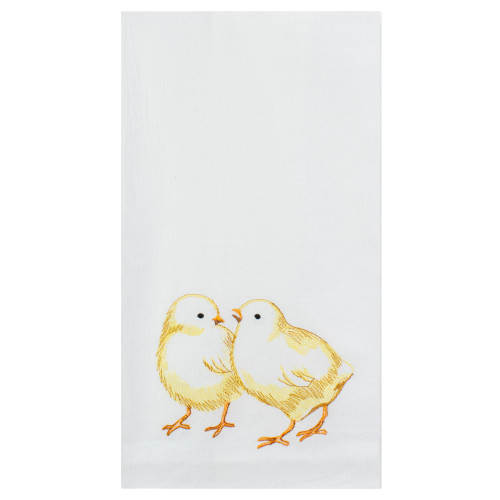 25" Yellow and White Cotton Chick Towel - IMAGE 1