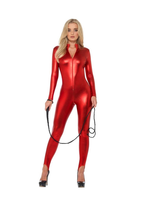 44" Red Miss Whiplash Women Adult Halloween Costume - Medium - IMAGE 1