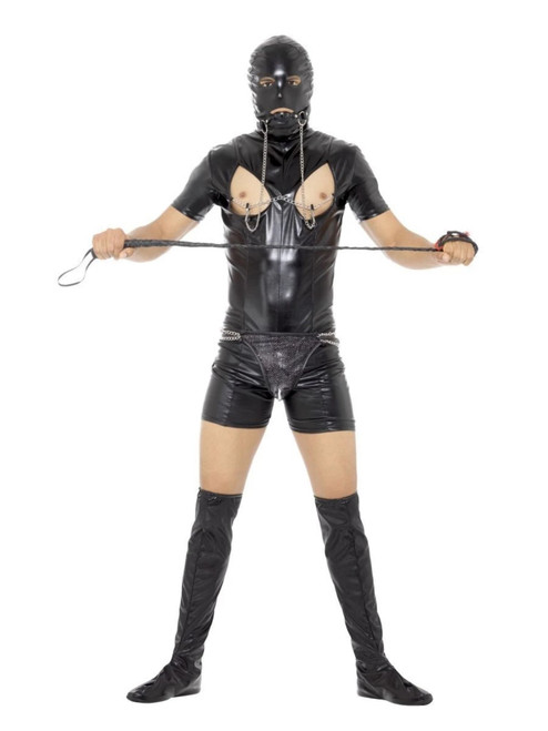 41" Black Bondage Gimp Men Adult Halloween Costume - XL - IMAGE 1