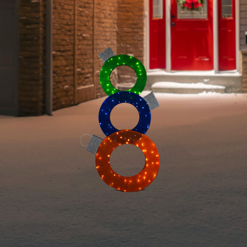 Lighted Stacked Ornaments Outdoor Christmas Yard Decoration - 31.5" - IMAGE 1