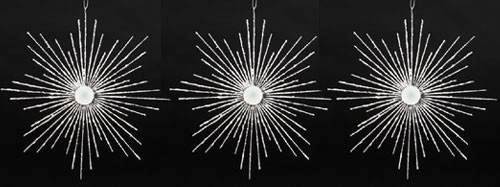 Pack of 3 Seasons of Elegance Silver Glitter Snowflake Christmas Ornaments 8" - IMAGE 1