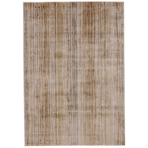 8' x 11' Gray and Brown Lustrous Textured Rectangular Area Throw Rug - IMAGE 1