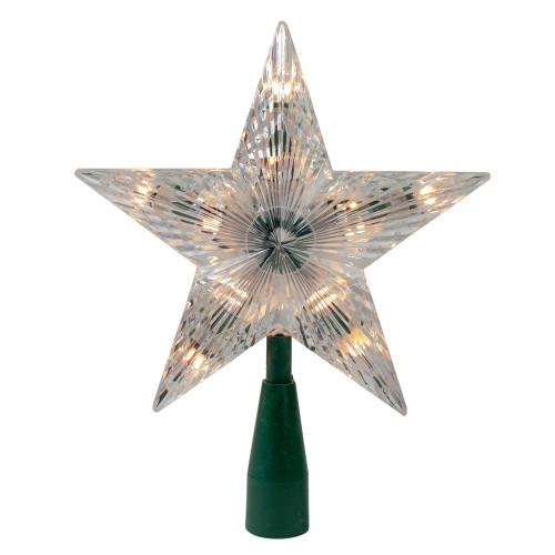 9" Classic 5-Point Star Christmas Tree Topper - Clear Lights - IMAGE 1