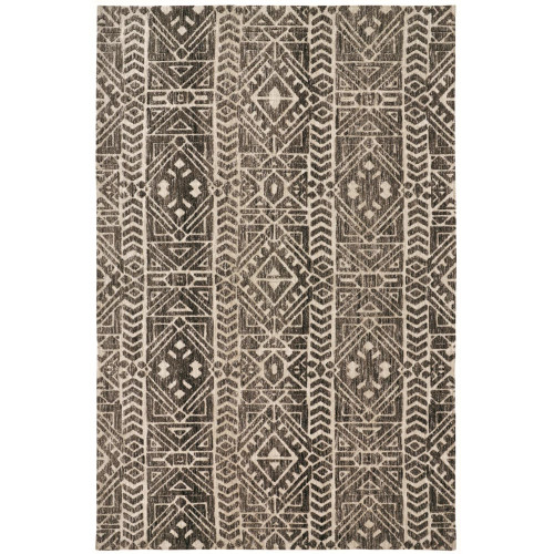 3.5' x 5.5' Brown and Beige Tribal Rectangular Area Throw Rug - IMAGE 1