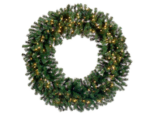 48" Pre-Lit Deluxe Windsor Pine Artificial Christmas Wreath - Clear Lights - IMAGE 1