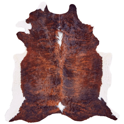 1' x 1' Walnut Brown On-Hair Cowhide Small Area Throw Rug - IMAGE 1