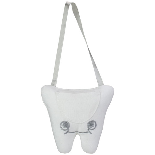 5" Hanging White Stuffed Tooth Fairy Pillow with a Pocket - IMAGE 1