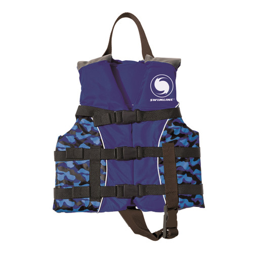 15" Blue USCG Swimming Pool Camouflage Child Life Jacket Vest-Up to 90 lbs - IMAGE 1