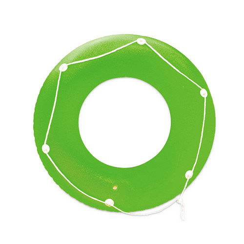 Inflatable Lime Green Neon Frost Swimming Pool Inner Tube with Perimeter Rope, 47-Inch - IMAGE 1