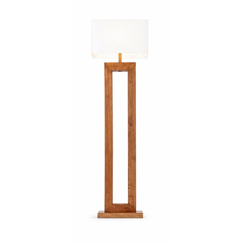 60.75" Brown and White Modena Wooden Table Lamp - IMAGE 1