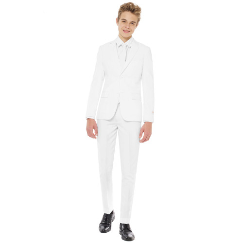 White Classic Teen Boy Slim Fit Knight Suit - 16Y - IMAGE 1
