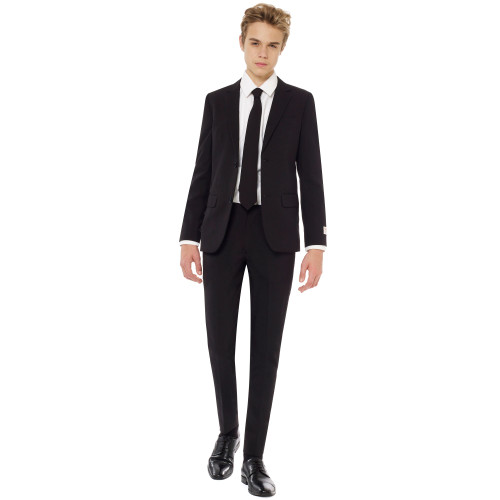 Black Classic Knight Boy Teen Slim Fit Suit - 14Y - IMAGE 1