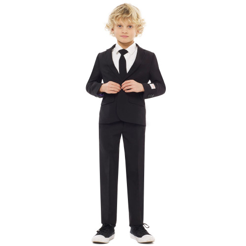 Black Classic Slim Fit Boy Child Knight Suit - 4Y - IMAGE 1